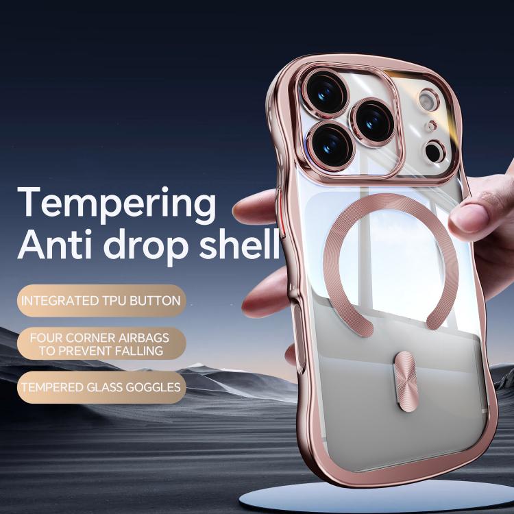For iPhone 17 Pro Max Big Wave Electroplating MagSafe Magnetic Phone Case