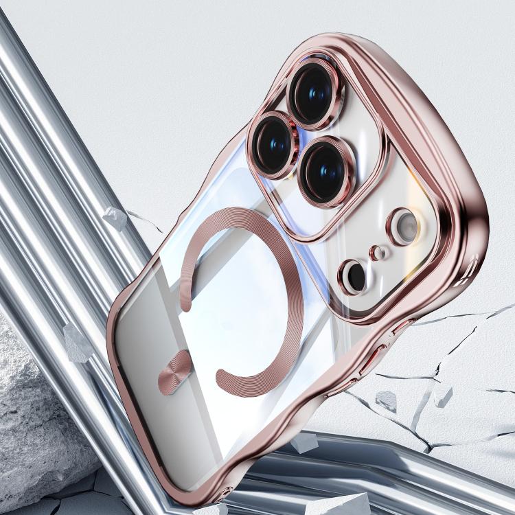 For iPhone 17 Pro Max Big Wave Electroplating MagSafe Magnetic Phone Case
