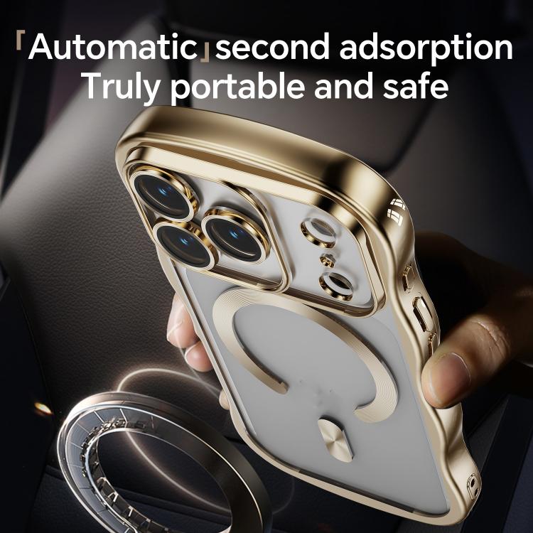 For iPhone 17 Pro Max Big Wave Electroplating MagSafe Magnetic Phone Case