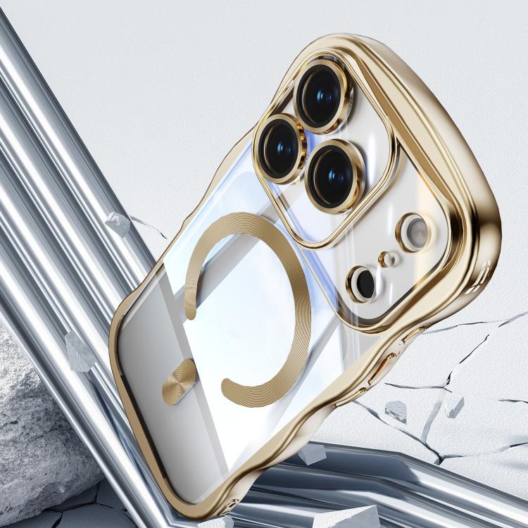For iPhone 17 Pro Max Big Wave Electroplating MagSafe Magnetic Phone Case