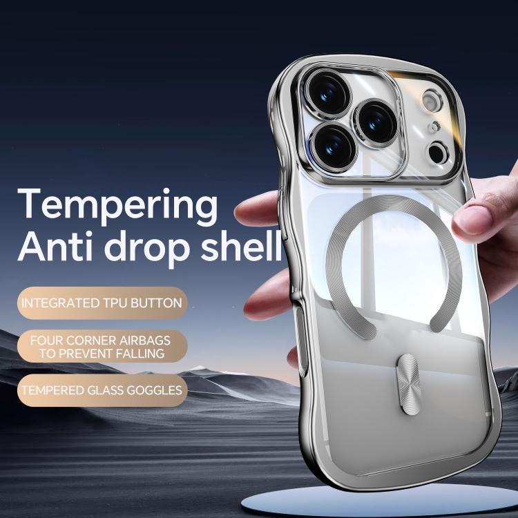 For iPhone 17 Pro Max Big Wave Electroplating MagSafe Magnetic Phone Case