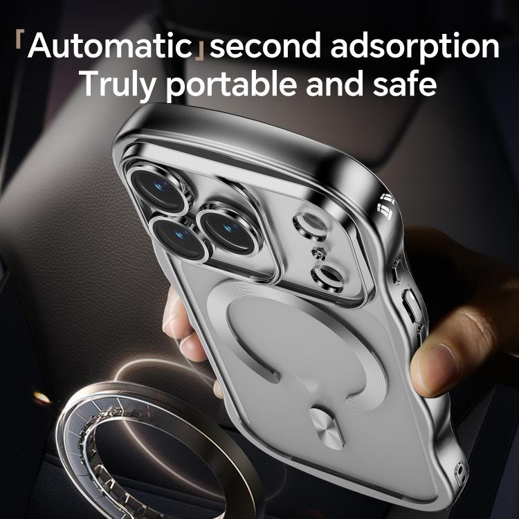For iPhone 17 Pro Max Big Wave Electroplating MagSafe Magnetic Phone Case