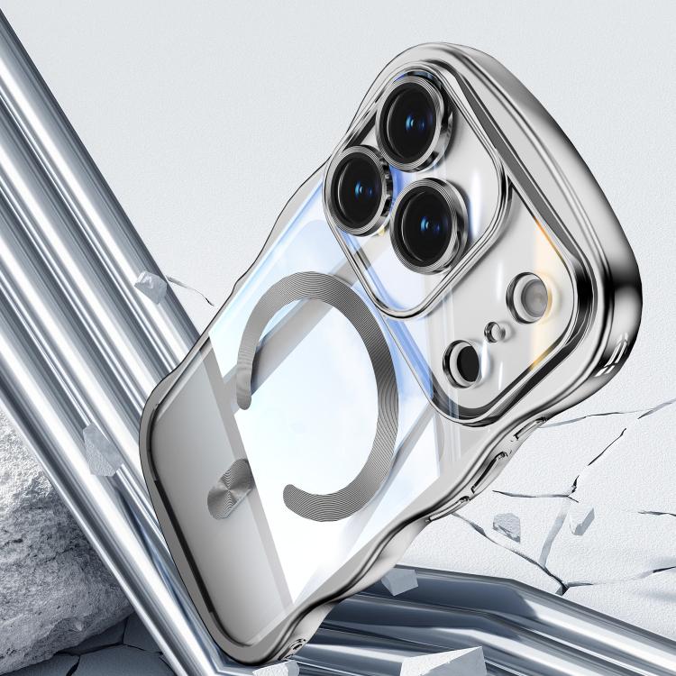 For iPhone 17 Pro Max Big Wave Electroplating MagSafe Magnetic Phone Case