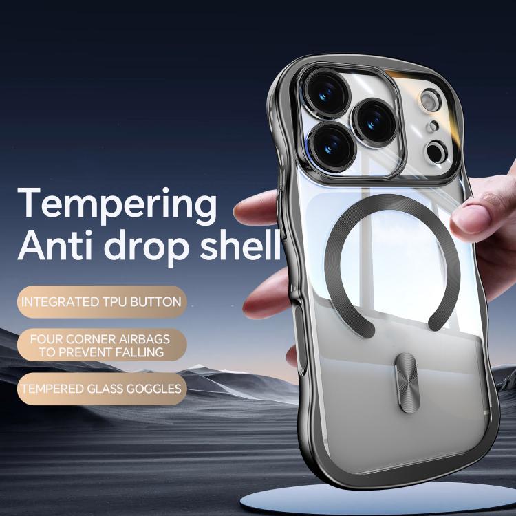 For iPhone 17 Pro Max Big Wave Electroplating MagSafe Magnetic Phone Case