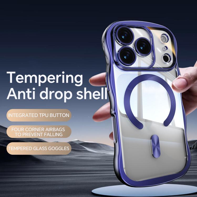 For iPhone 17 Pro Max Big Wave Electroplating MagSafe Magnetic Phone Case