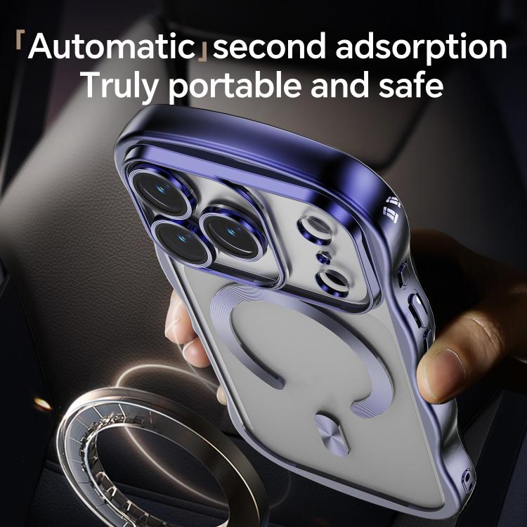 For iPhone 17 Pro Max Big Wave Electroplating MagSafe Magnetic Phone Case