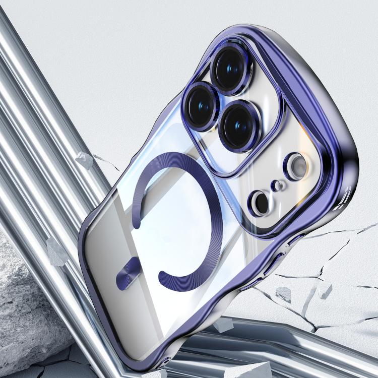 For iPhone 17 Pro Max Big Wave Electroplating MagSafe Magnetic Phone Case