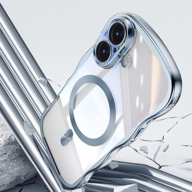 For iPhone 17 Big Wave Electroplating MagSafe Magnetic Phone Case