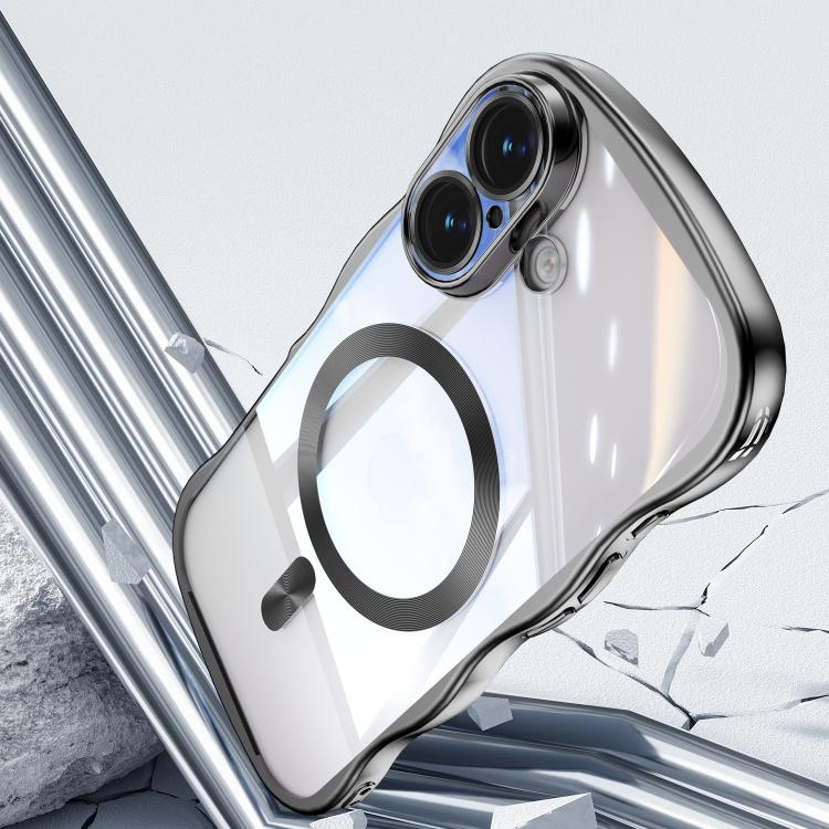 For iPhone 17 Big Wave Electroplating MagSafe Magnetic Phone Case