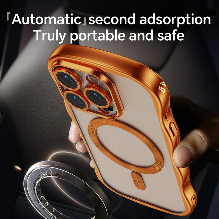 For iPhone 16 Pro Max Big Wave Electroplating MagSafe Magnetic Phone Case