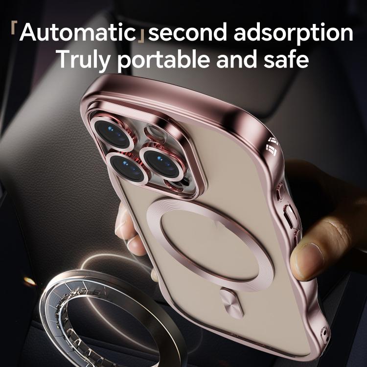 For iPhone 16 Pro Max Big Wave Electroplating MagSafe Magnetic Phone Case