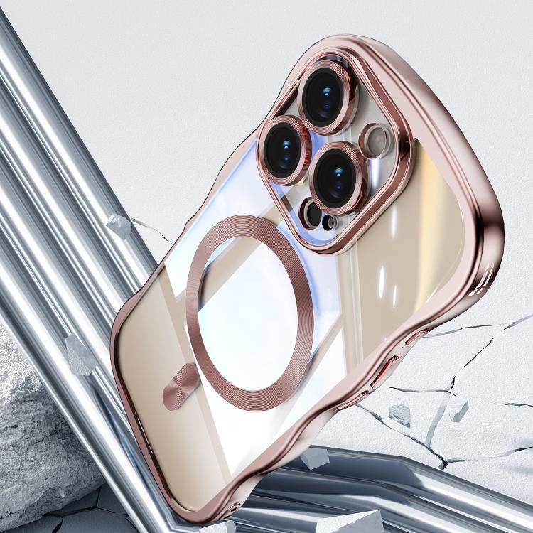 For iPhone 16 Pro Max Big Wave Electroplating MagSafe Magnetic Phone Case