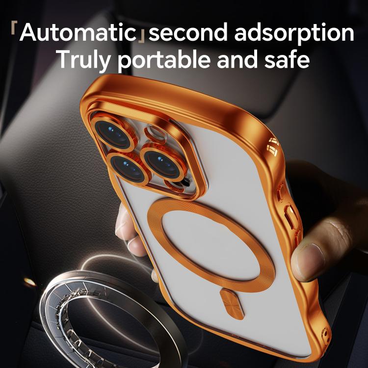 For iPhone 13 Pro Max Big Wave Electroplating MagSafe Magnetic Phone Case