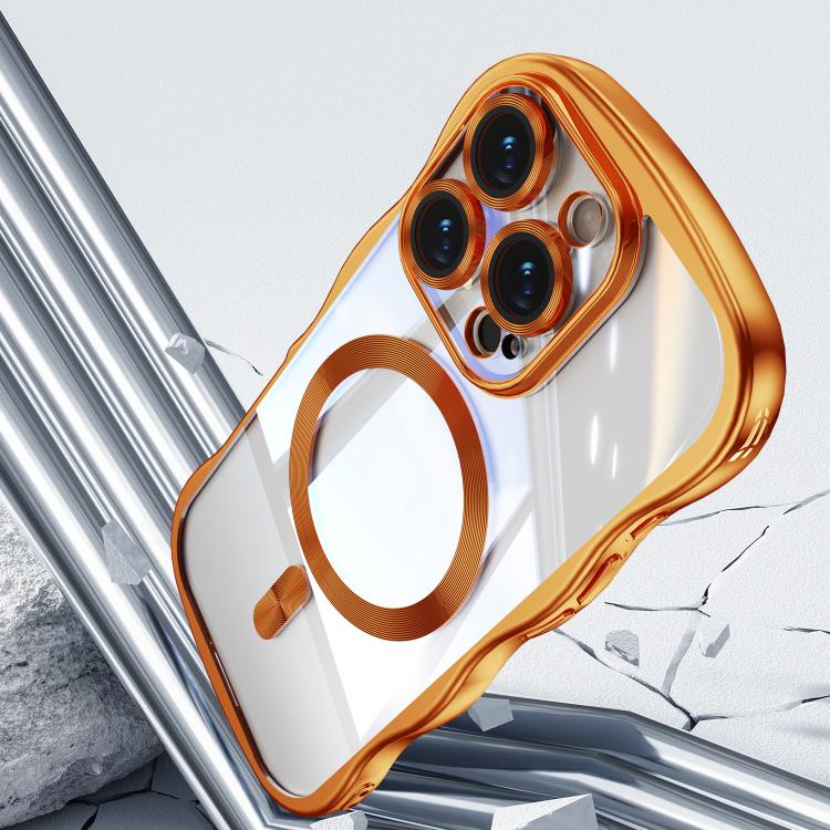 For iPhone 13 Pro Max Big Wave Electroplating MagSafe Magnetic Phone Case