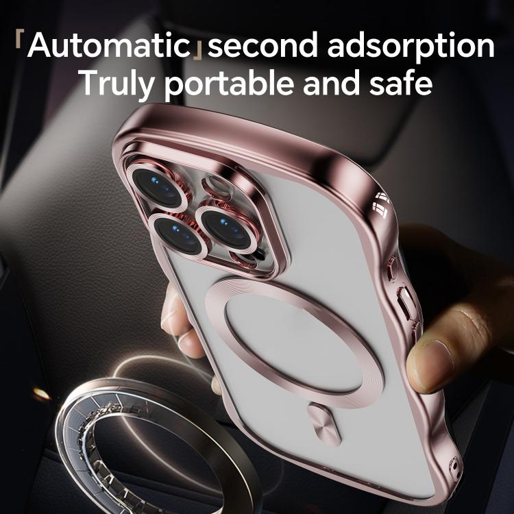 For iPhone 13 Pro Max Big Wave Electroplating MagSafe Magnetic Phone Case