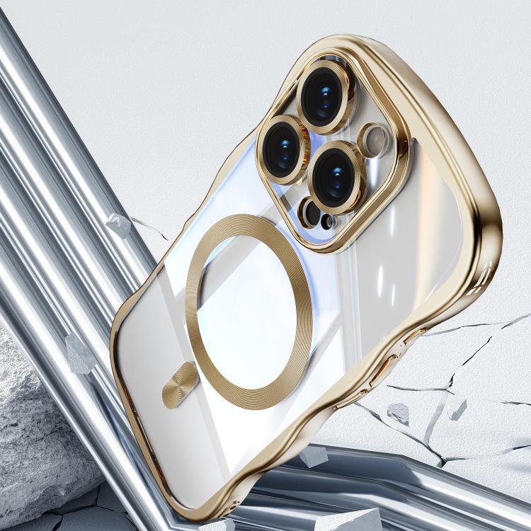 For iPhone 13 Pro Max Big Wave Electroplating MagSafe Magnetic Phone Case