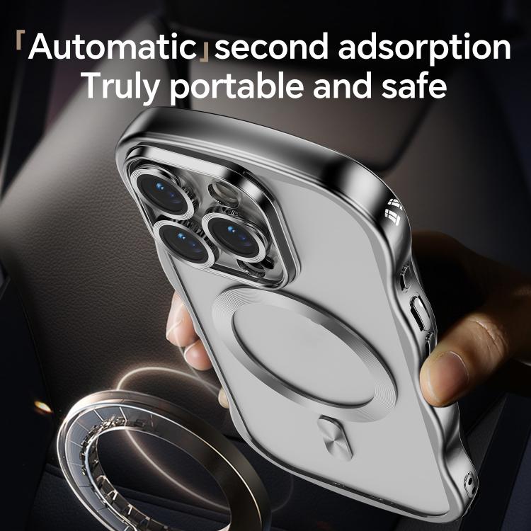 For iPhone 13 Pro Max Big Wave Electroplating MagSafe Magnetic Phone Case