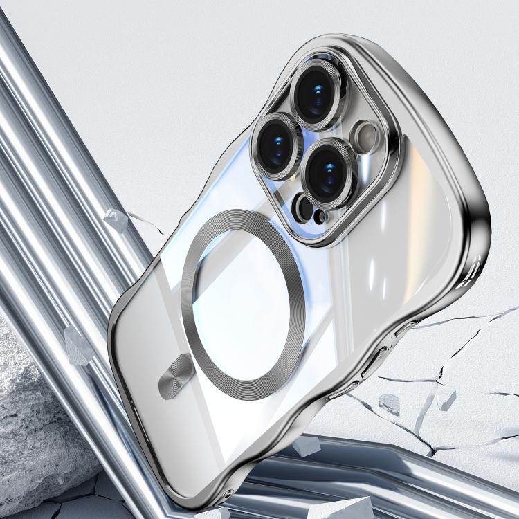 For iPhone 13 Pro Big Wave Electroplating MagSafe Magnetic Phone Case