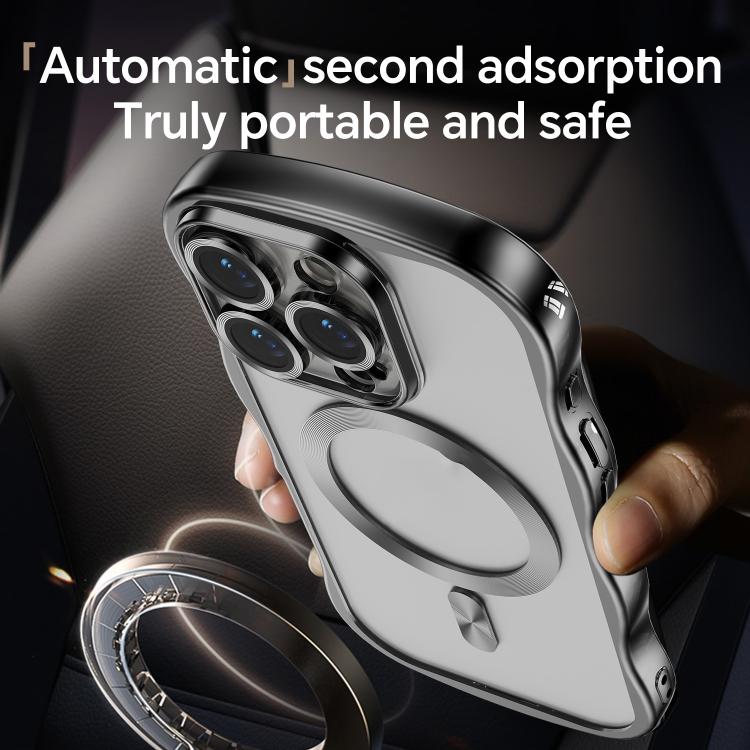 For iPhone 13 Pro Big Wave Electroplating MagSafe Magnetic Phone Case