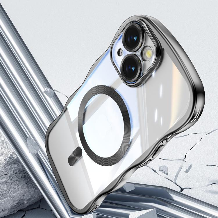 For iPhone 13 Big Wave Electroplating MagSafe Magnetic Phone Case