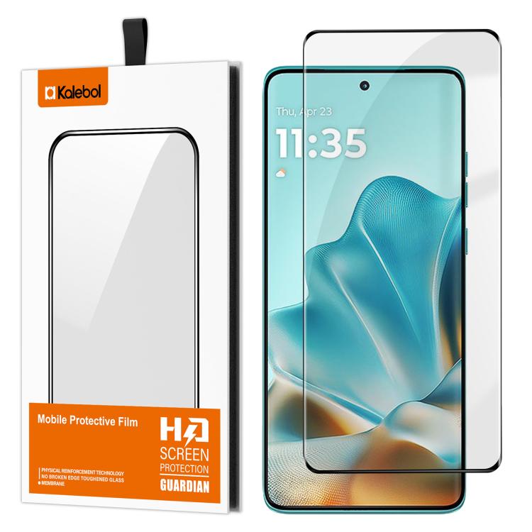 For Motorola Edge 60 Fusion Kalebol Curved High-Aluminum Screen-Printed Full-Coverage Anti-Fingerprint Black-Bordered HD Tempered Glass Film