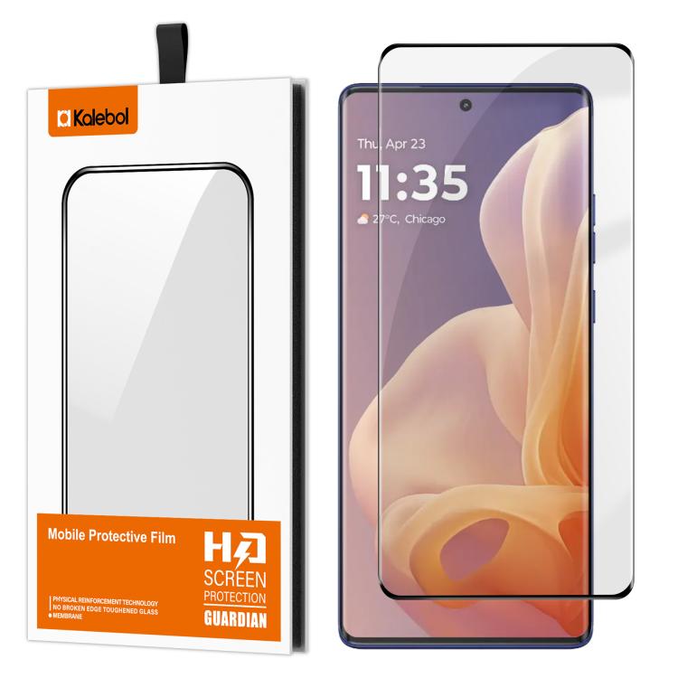 For Motorola Moto G85 Kalebol Curved High-Aluminum Screen-Printed Full-Coverage Anti-Fingerprint Black-Bordered HD Tempered Glass Film