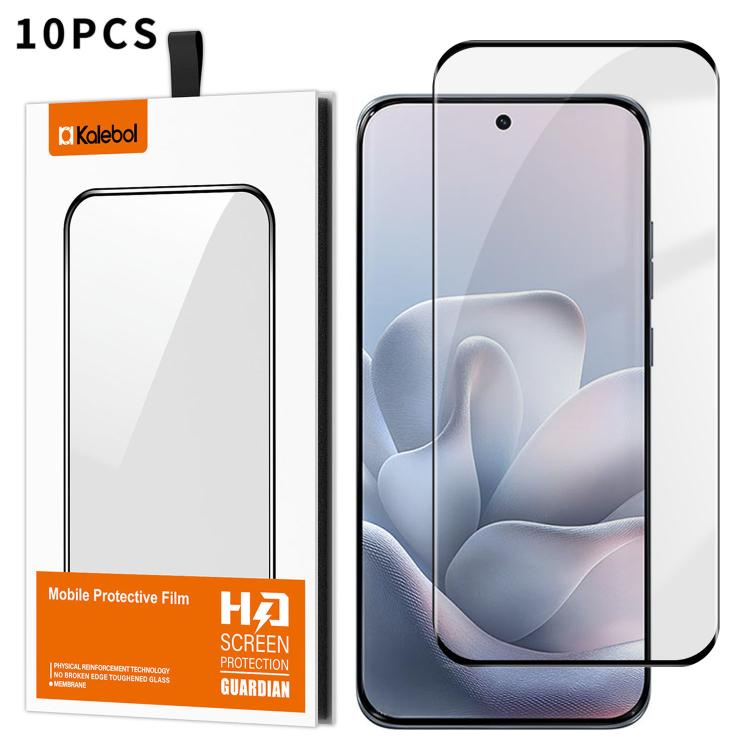For Motorola Edge 70 Fusion 5G 10pcs Kalebol Curved High-Aluminum Screen-Printed Full-Coverage Anti-Fingerprint Black-Bordered HD Tempered Glass Film