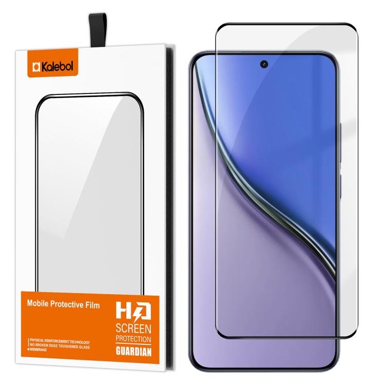 For Realme P3 Ultra 5G Kalebol Curved High-Aluminum Screen-Printed Full-Coverage Anti-Fingerprint Black-Bordered HD Tempered Glass Film