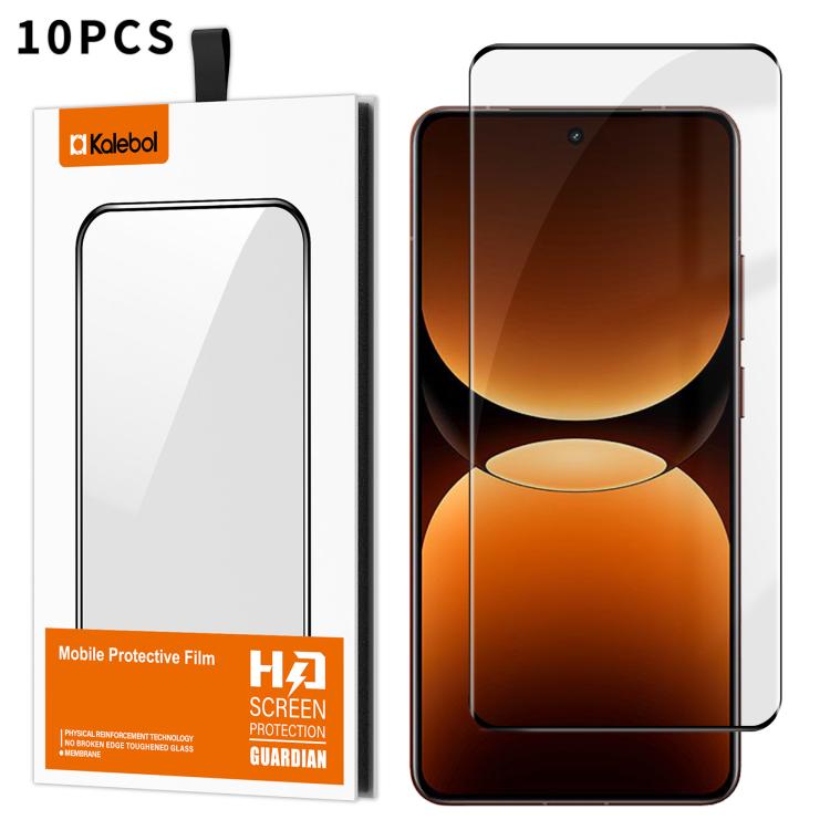 For Realme GT7 Pro 10pcs Kalebol Curved High-Aluminum Screen-Printed Full-Coverage Anti-Fingerprint Black-Bordered HD Tempered Glass Film