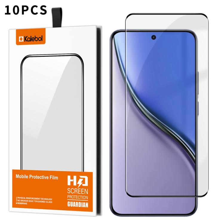 For Realme P3 Ultra 5G 10pcs Kalebol Curved High-Aluminum Screen-Printed Full-Coverage Anti-Fingerprint Black-Bordered HD Tempered Glass Film