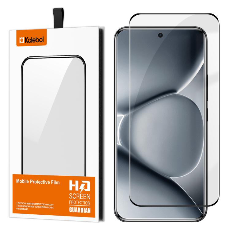 For Redmi Note 15 Pro+ 5G Global 163.3mm Kalebol Curved High-Aluminum Screen-Printed Full-Coverage Anti-Fingerprint Black-Bordered HD Tempered Glass Film