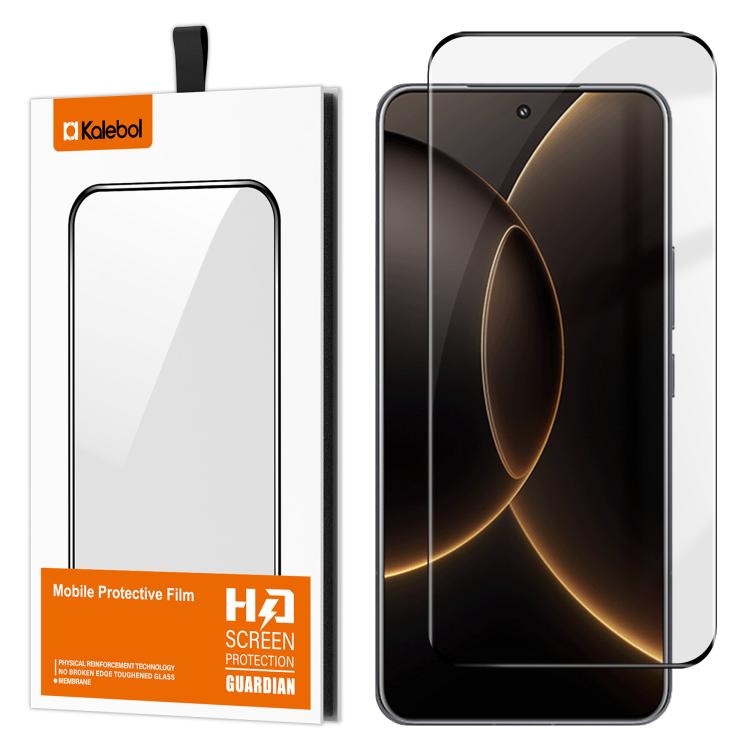 For Xiaomi 15S Pro Kalebol Curved High-Aluminum Screen-Printed Full-Coverage Anti-Fingerprint Black-Bordered HD Tempered Glass Film
