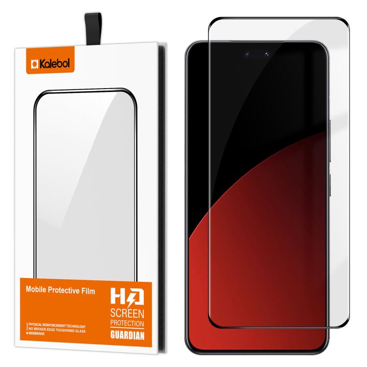 For Xiaomi Civi 4 Pro Kalebol Curved High-Aluminum Screen-Printed Full-Coverage Anti-Fingerprint Black-Bordered HD Tempered Glass Film