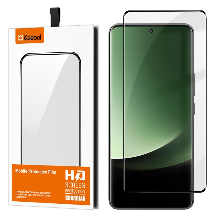 For Xiaomi 13 Ultra Kalebol Curved High-Aluminum Screen-Printed Full-Coverage Anti-Fingerprint Black-Bordered HD Tempered Glass Film