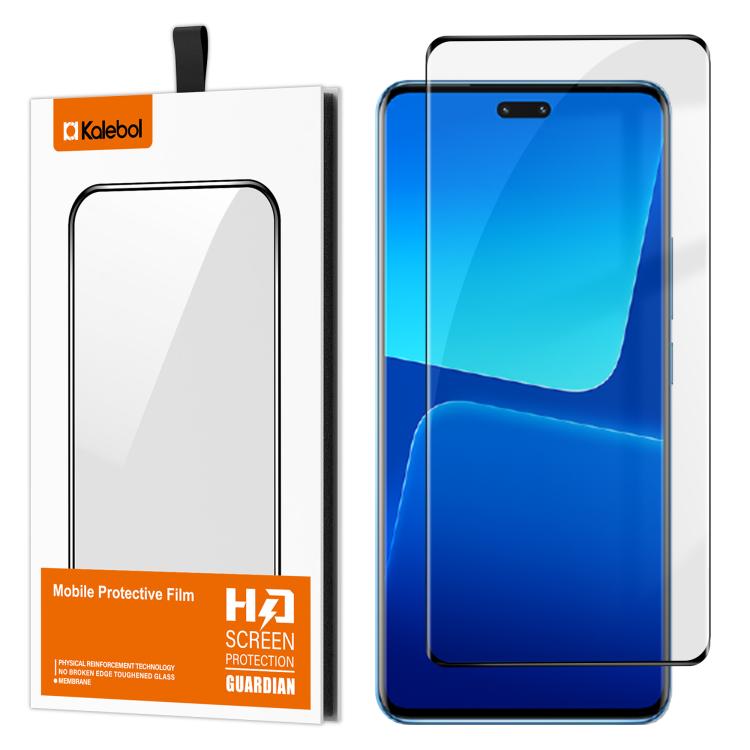 For Xiaomi 13 Lite Kalebol Curved High-Aluminum Screen-Printed Full-Coverage Anti-Fingerprint Black-Bordered HD Tempered Glass Film