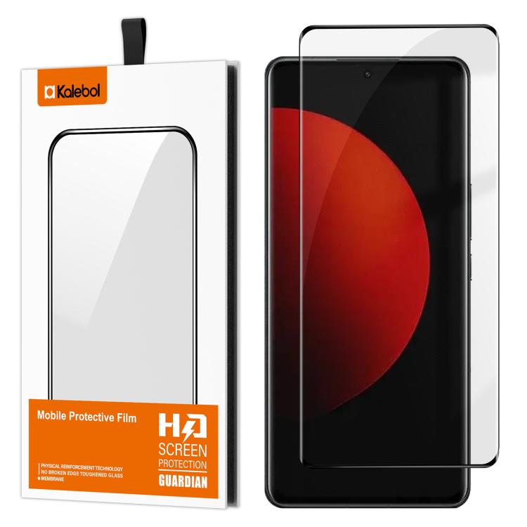 For Xiaomi 12S Ultra Kalebol Curved High-Aluminum Screen-Printed Full-Coverage Anti-Fingerprint Black-Bordered HD Tempered Glass Film