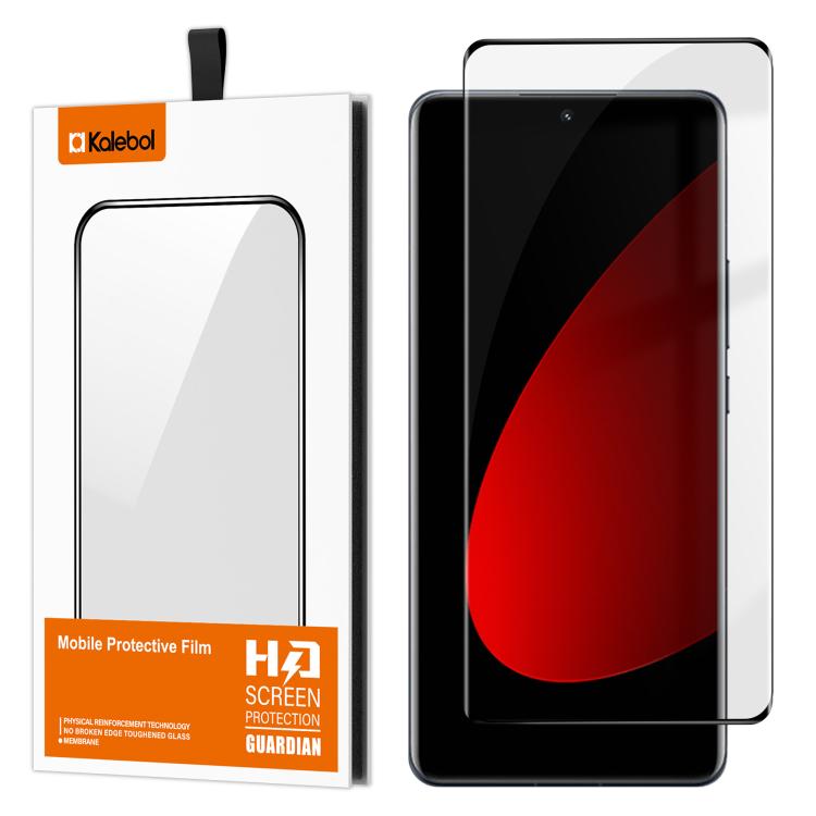 For Xiaomi 12S Pro Kalebol Curved High-Aluminum Screen-Printed Full-Coverage Anti-Fingerprint Black-Bordered HD Tempered Glass Film