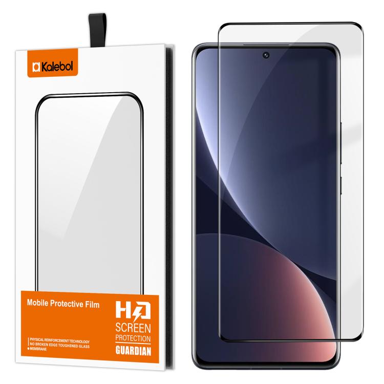 For Xiaomi 12 Kalebol Curved High-Aluminum Screen-Printed Full-Coverage Anti-Fingerprint Black-Bordered HD Tempered Glass Film