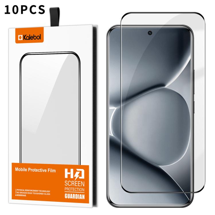 For Redmi Note 15 Pro+ 5G Global 163.3mm 10pcs Kalebol Curved High-Aluminum Screen-Printed Full-Coverage Anti-Fingerprint Black-Bordered HD Tempered Glass Film