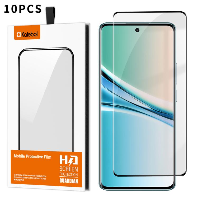 For Redmi Note 15 5G Global 164mm 10pcs Kalebol Curved High-Aluminum Screen-Printed Full-Coverage Anti-Fingerprint Black-Bordered HD Tempered Glass Film