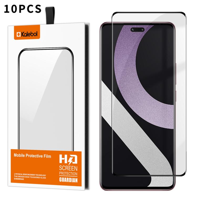 For Xiaomi Civi 2 10pcs Kalebol Curved High-Aluminum Screen-Printed Full-Coverage Anti-Fingerprint Black-Bordered HD Tempered Glass Film