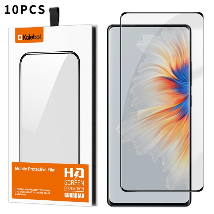 For Xiaomi Mi Mix 4 10pcs Kalebol Curved High-Aluminum Screen-Printed Full-Coverage Anti-Fingerprint Black-Bordered HD Tempered Glass Film