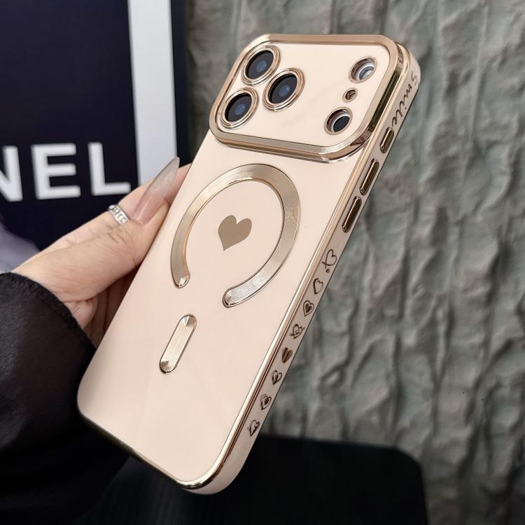 For iPhone 17 Pro Pupil Side Electroplated Loves MagSafe TPU Phone Case