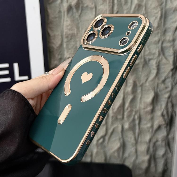 For iPhone 17 Pro Pupil Side Electroplated Loves MagSafe TPU Phone Case