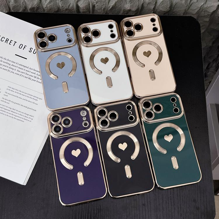 For iPhone 17 Pro Pupil Side Electroplated Loves MagSafe TPU Phone Case