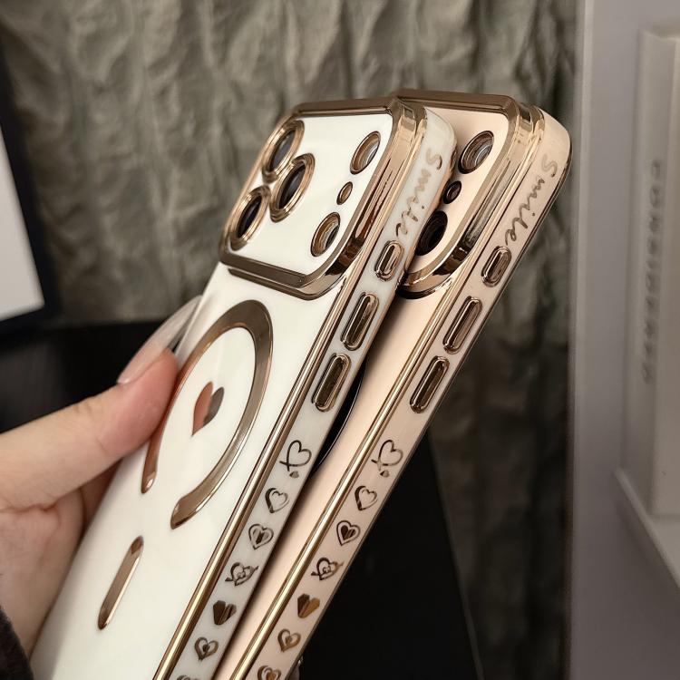 For iPhone 17 Pro Pupil Side Electroplated Loves MagSafe TPU Phone Case
