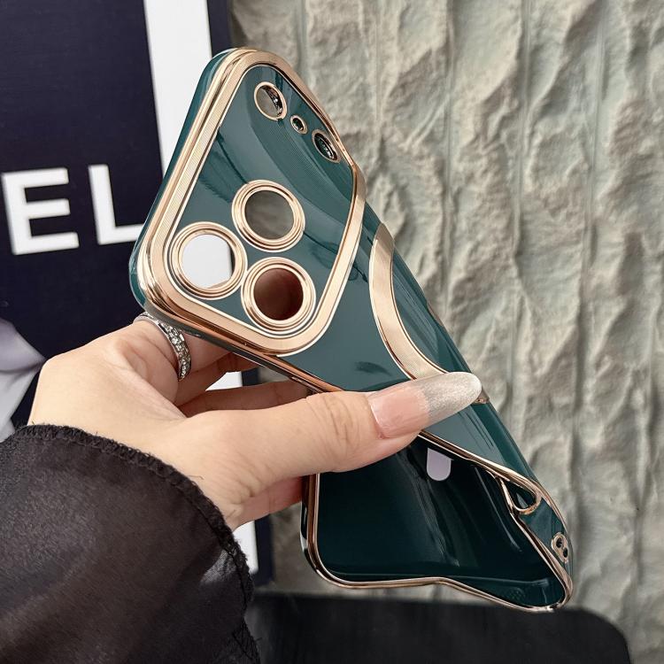 For iPhone 17 Pro Pupil Side Electroplated Loves MagSafe TPU Phone Case