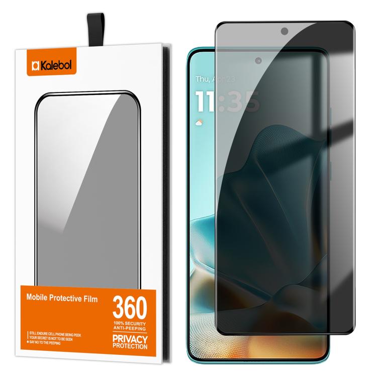 For Motorola Edge 60 Fusion Kalebol Curved High-Aluminum Screen-Printed Full-Coverage Anti-Fingerprint Black-Border Privacy Tempered Glass Film