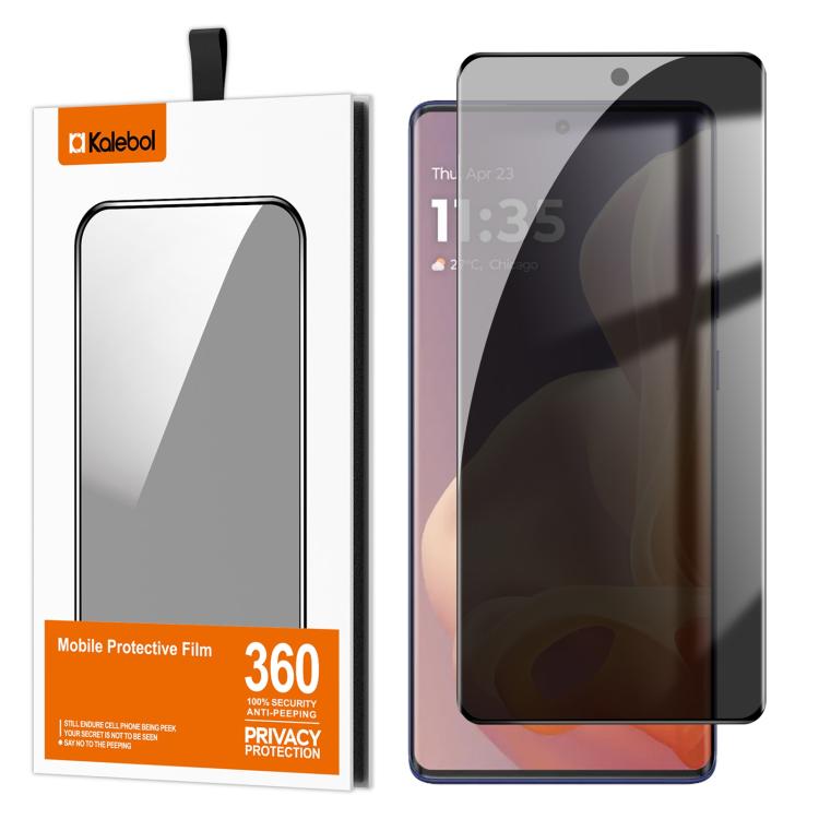 For Motorola Moto G85 Kalebol Curved High-Aluminum Screen-Printed Full-Coverage Anti-Fingerprint Black-Border Privacy Tempered Glass Film