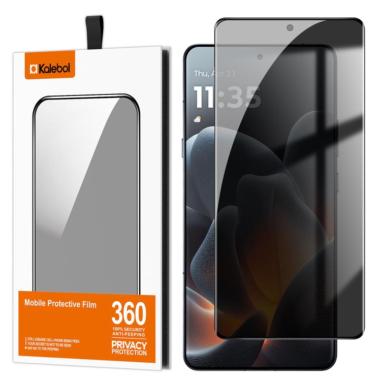 For Motorola Signature 5G Kalebol Curved High-Aluminum Screen-Printed Full-Coverage Anti-Fingerprint Black-Border Privacy Tempered Glass Film